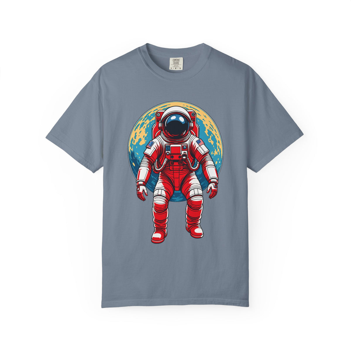 Retro Red Astronaut Planet T-Shirt Graphic
