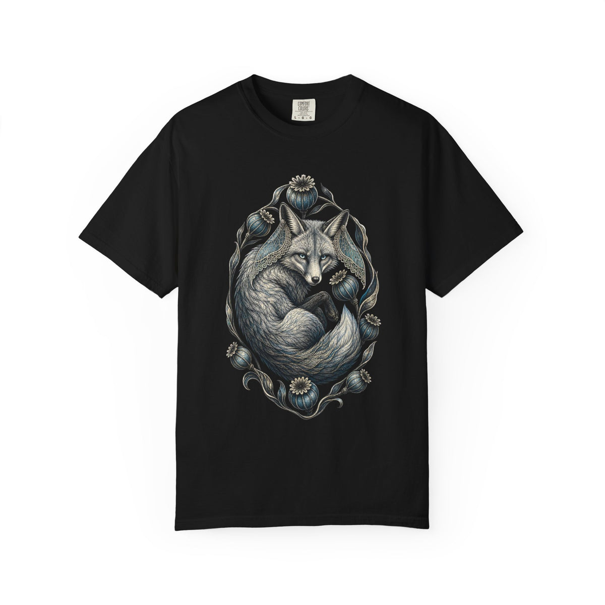 Moonlace Fox Familiar Folk Etching Graphic Tee