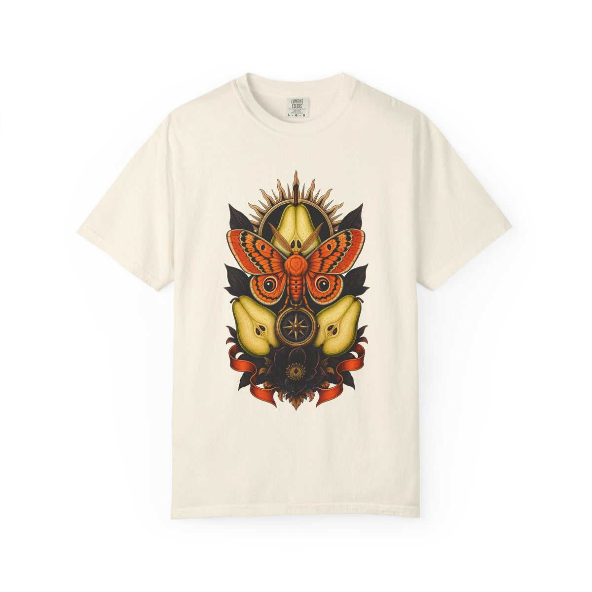 Tangerine Tiger Moth Compass Graphic Tee