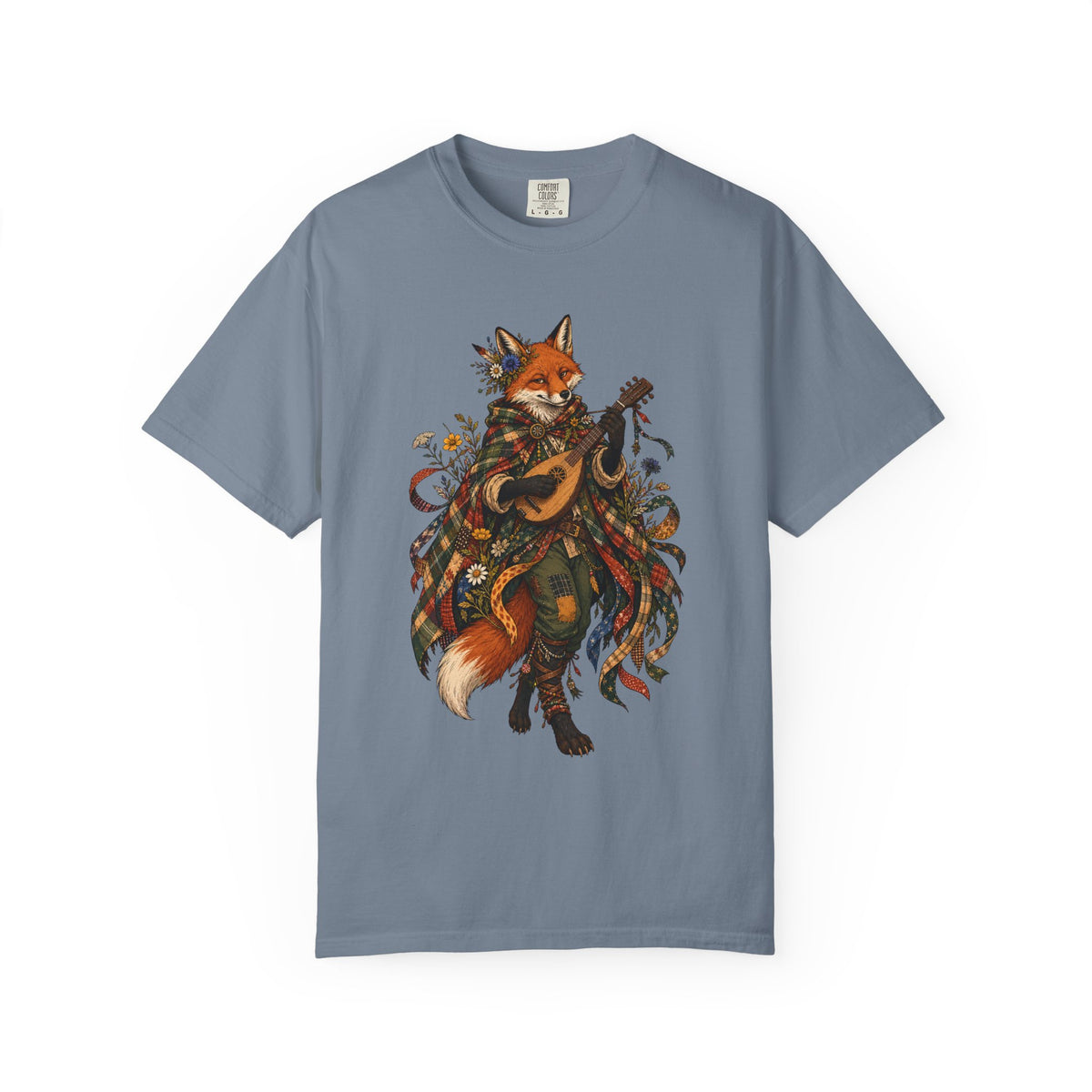 Plaid Meadow Fox Bard Graphic Tee