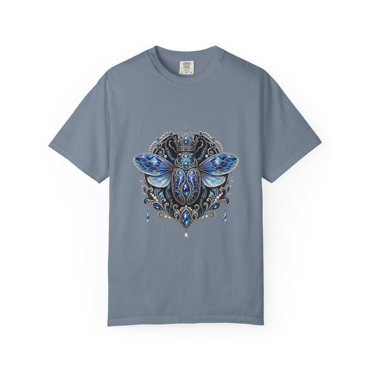 Cool Blue Brooch Beetle Crown T-Shirt Graphic