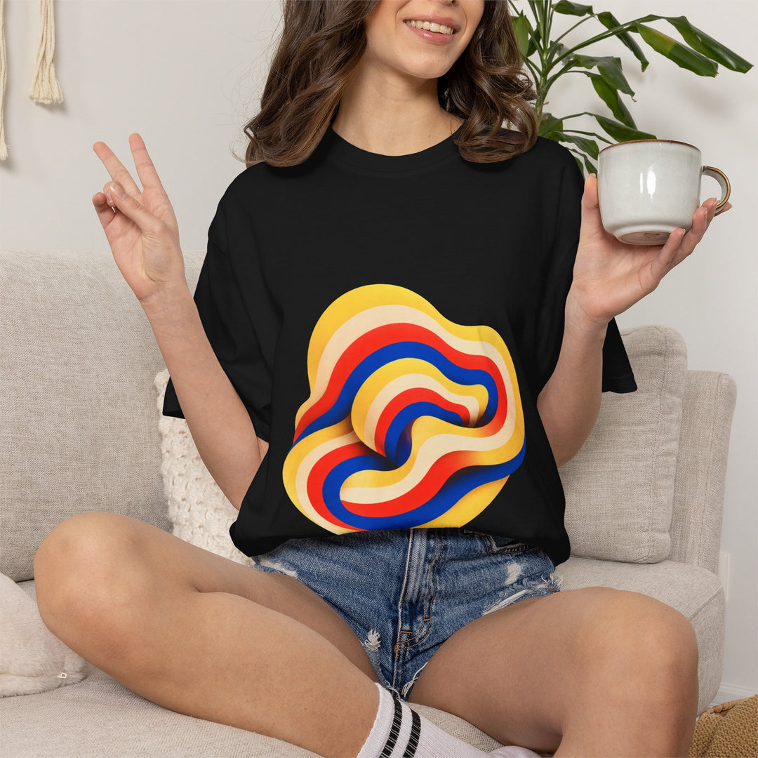 Butter Yellow Optical Swell Graphic Tee