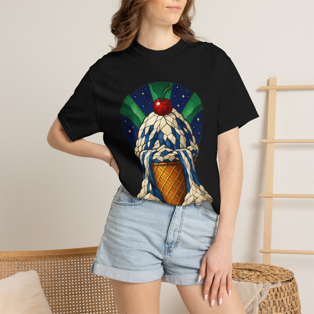 Ice Cream Glacier Stained Glass Adventure Graphic Tee
