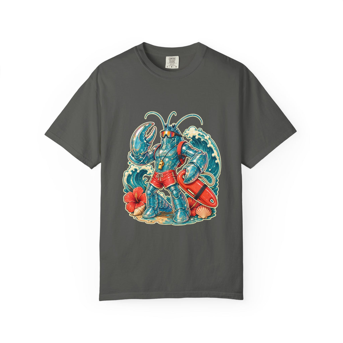 Y2K Surfcore Glass Lobster Lifeguard T-Shirt Graphic