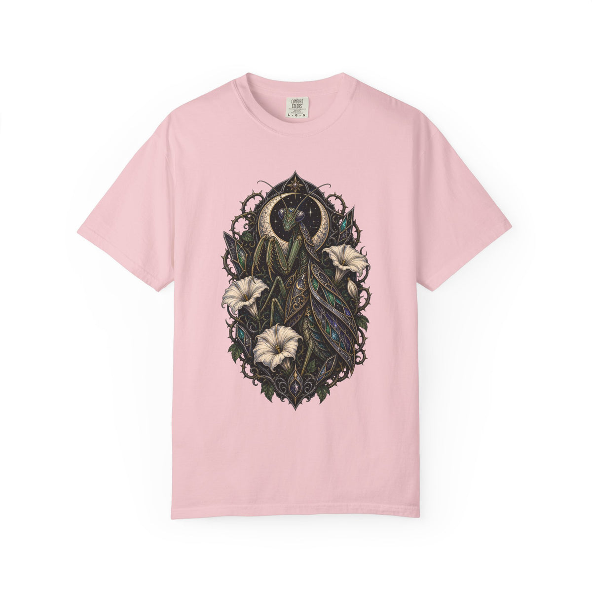 Gothic Moonflower Mantis T-Shirt Graphic