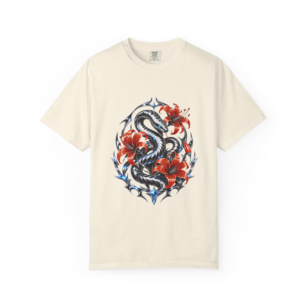 Chrome Tiger Lily Serpent Graphic Tee