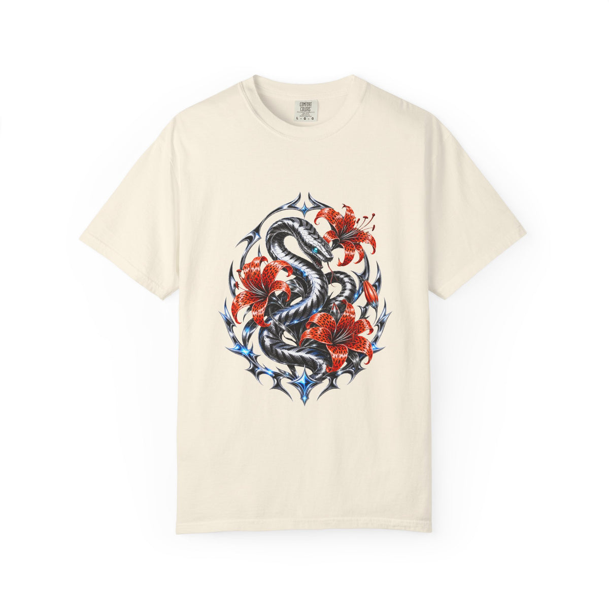 Chrome Tiger Lily Serpent Graphic Tee