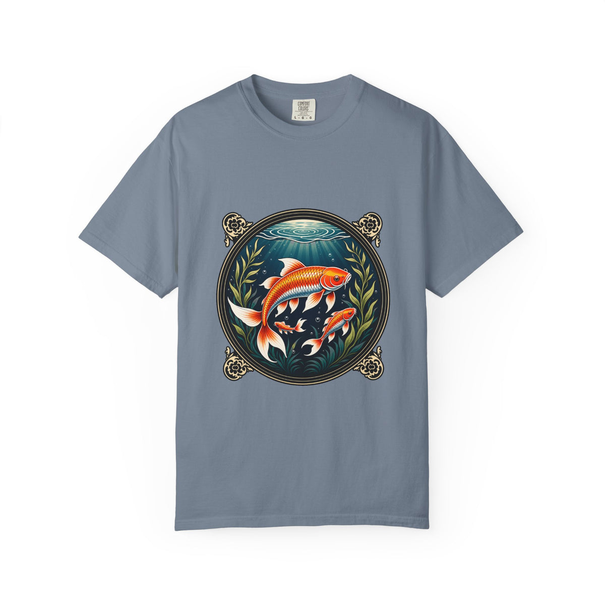 Ornamental Koi Pond Emblem T-Shirt Graphic