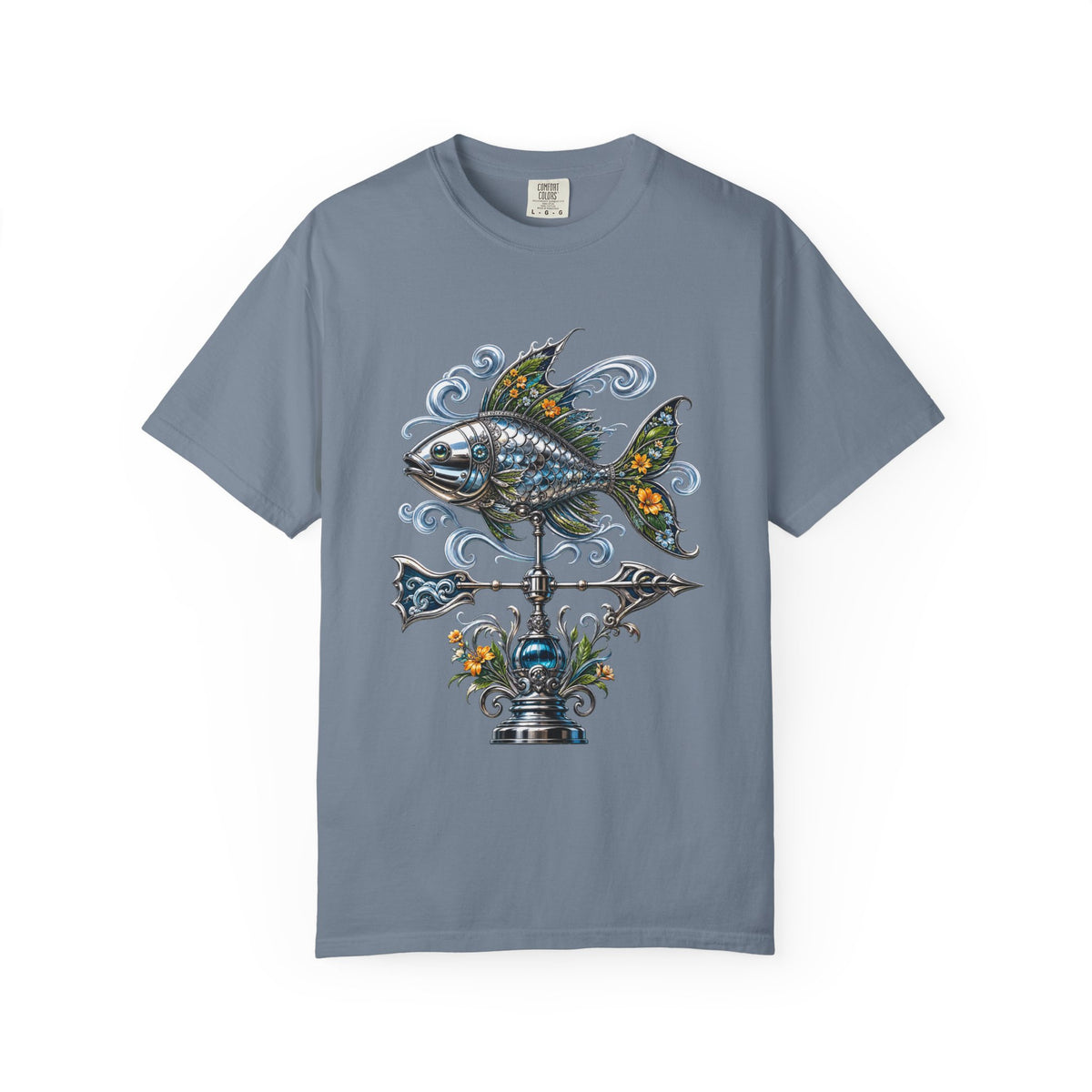 Chrome Botanical Weather Fish T-Shirt Graphic