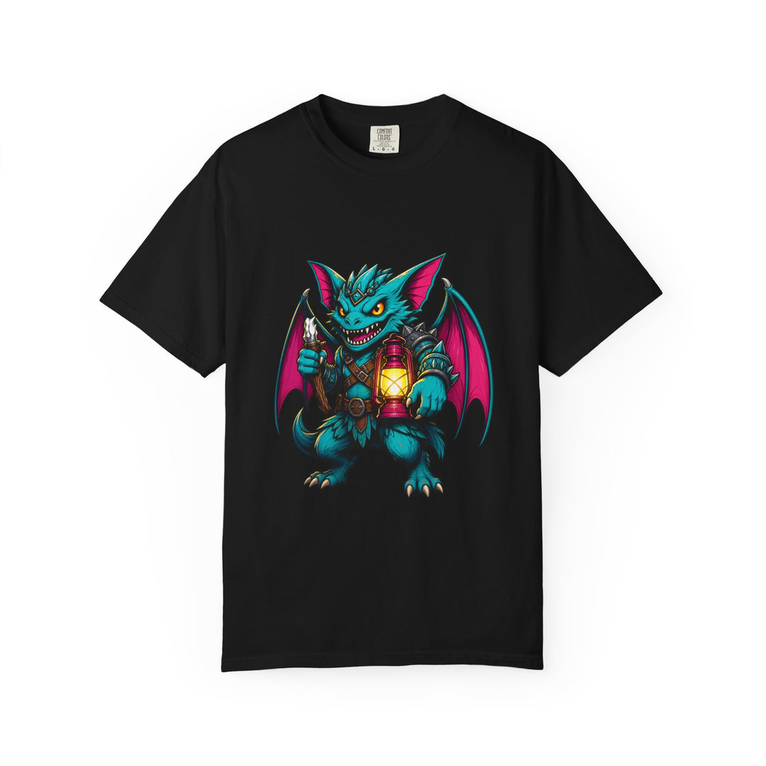 Teal Dungeon Bat Mascot T-Shirt Graphic