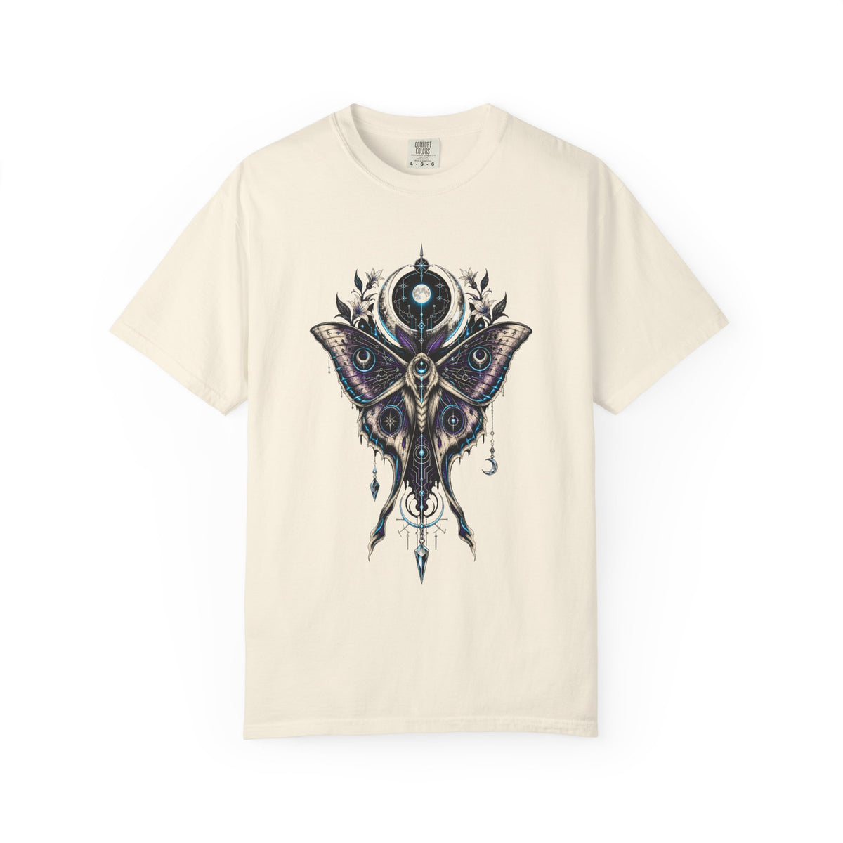 Glitch Goth Lunar Moth Oracle T-Shirt Graphic