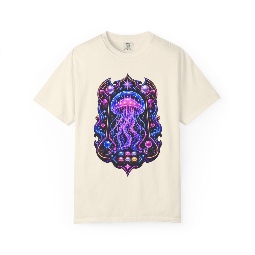 Arcade Jellyfish Neon Crest T-Shirt Graphic