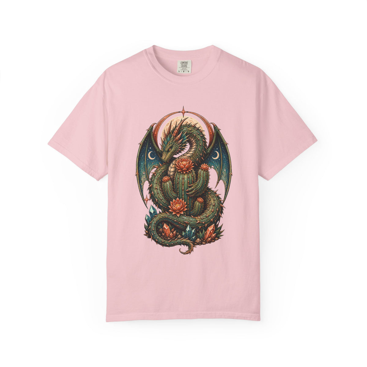 Cactus Dragon Desert Night Graphic T-Shirt