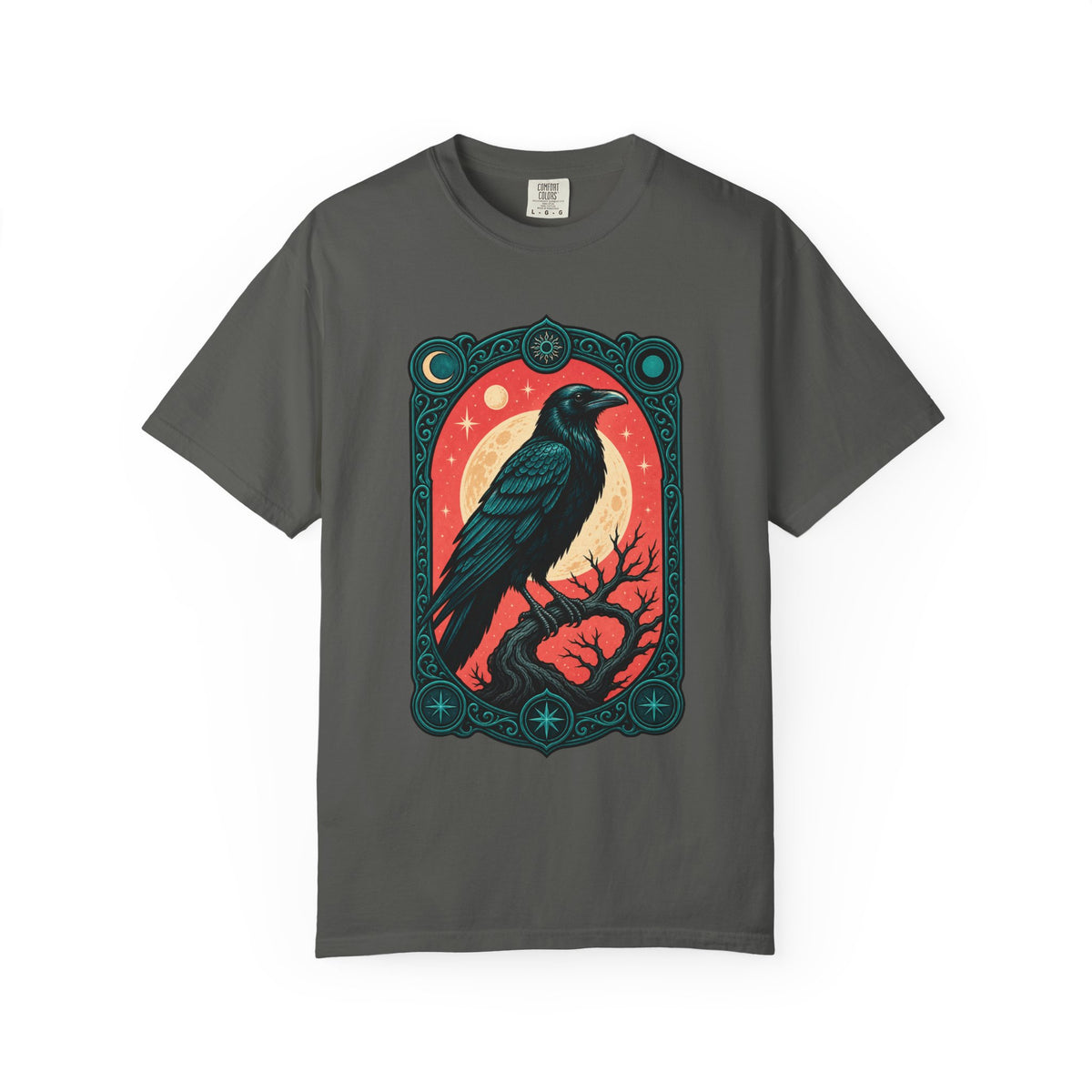 Moon Raven Gothic Crest T-Shirt Graphic