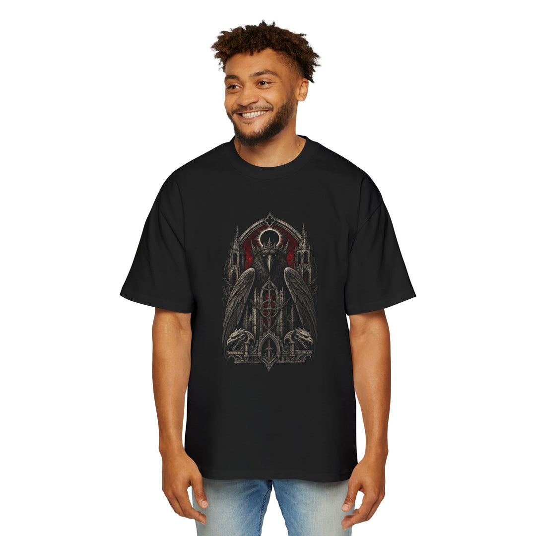 Raven Eclipse Cathedral Heavy Oversized Gothic Tee