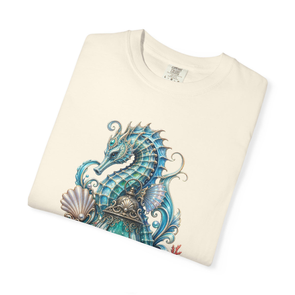 Aquamarine Seahorse Lantern Graphic Tee