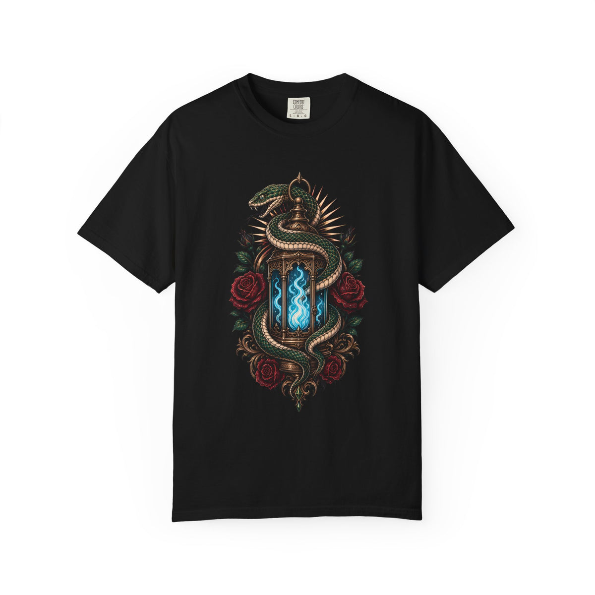 Serpent Lantern Tattoo Flash T-Shirt Graphic