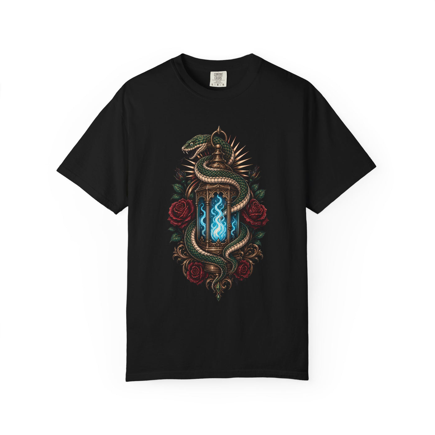 Serpent Lantern Tattoo Flash T-Shirt Graphic