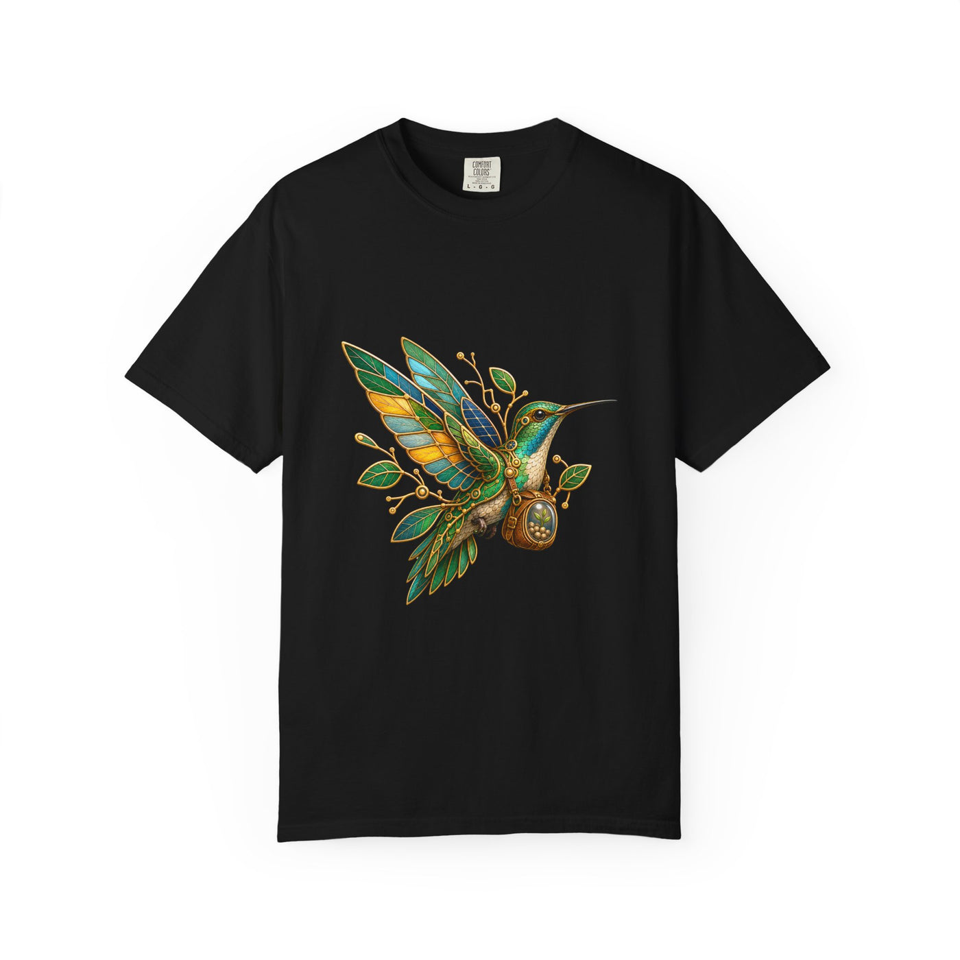 Solarpunk Hummingbird Courier Graphic Tee
