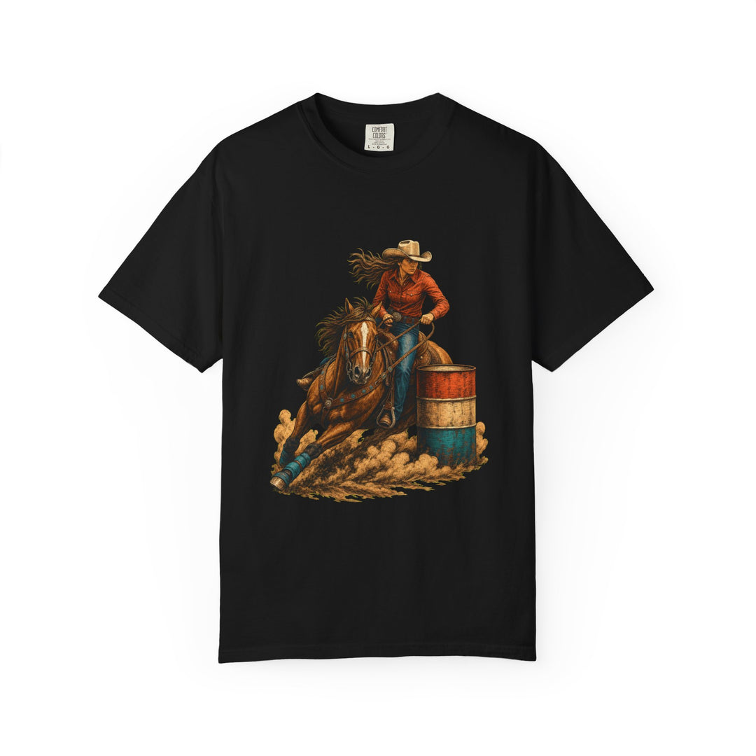 Barrel Racing Turn Western Scratchboard Graphic Tee
