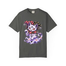 Polka-Dot Ghost Cat Jester T-Shirt Graphic