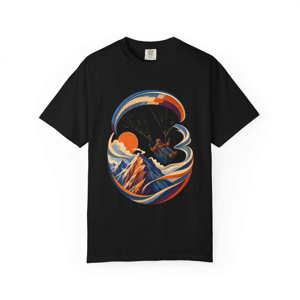 Alpine Updraft Paragliding Travel Poster Graphic Tee