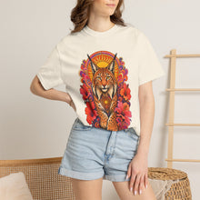 Psychedelic Sun Lynx Hibiscus T-Shirt Graphic