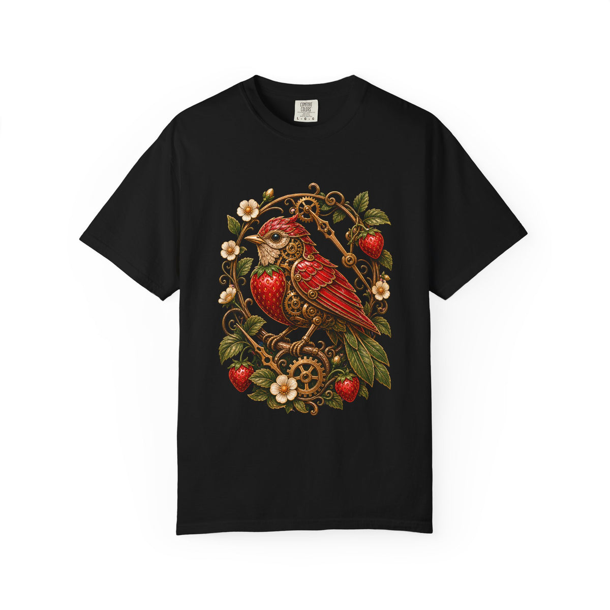 Clockwork Strawberry Songbird T-Shirt Graphic