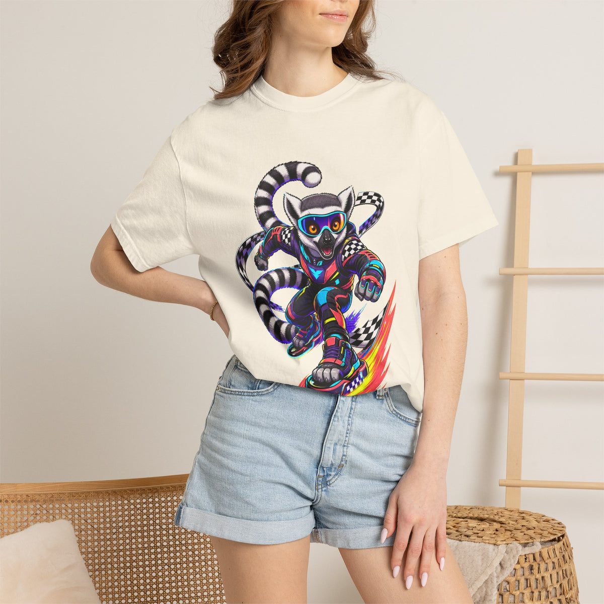 Neon Raceway Lemur Graphic Tee