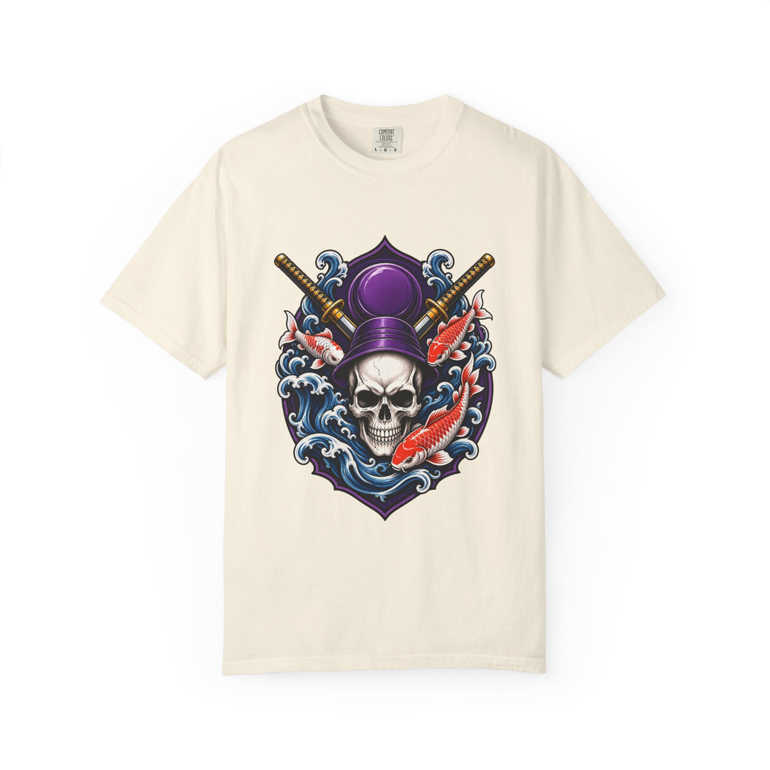 Skull and Koi Crest T-Shirt Graphic