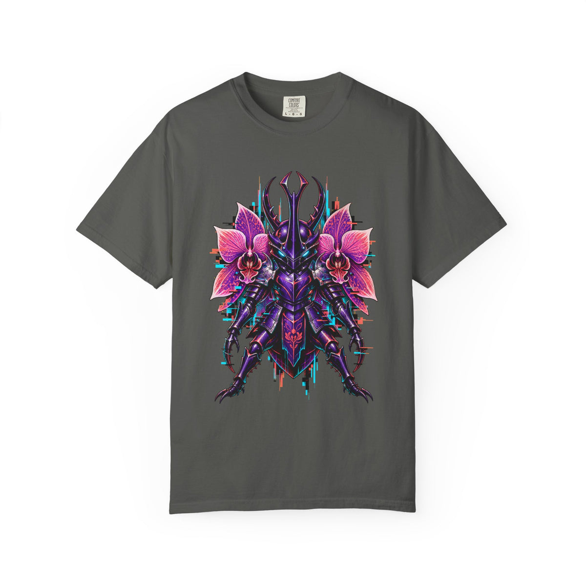 Glitch Orchid Samurai Beetle T-Shirt Graphic