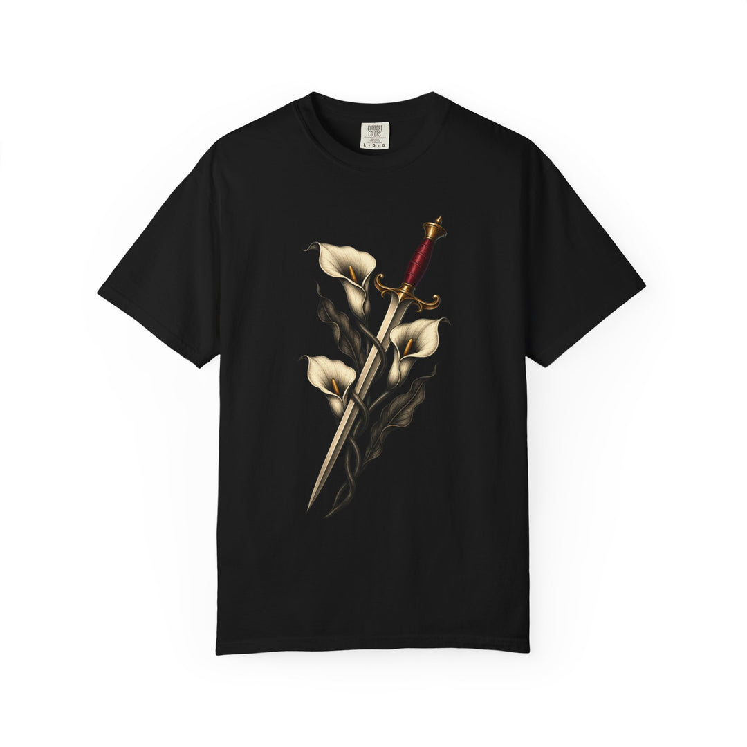 Blackwork Calla Lily Dagger Graphic Tee