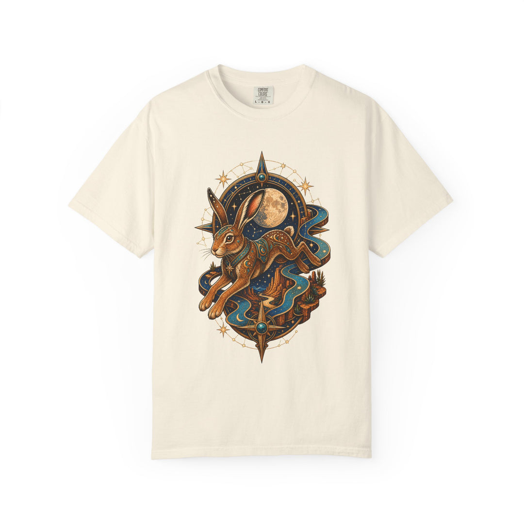 Celestial Desert Hare Compass T-Shirt Graphic