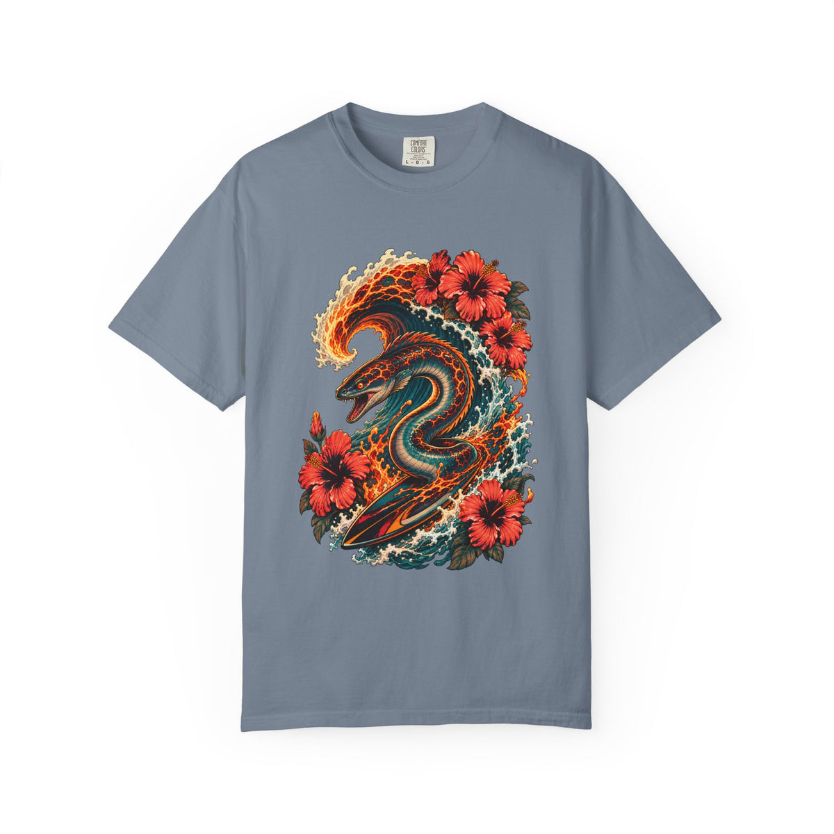 Hibiscus Lava Eel Surfer Graphic Tee