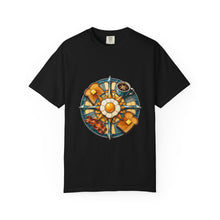 Stained Glass Roadside Breakfast Compass T-Shirt Graphic