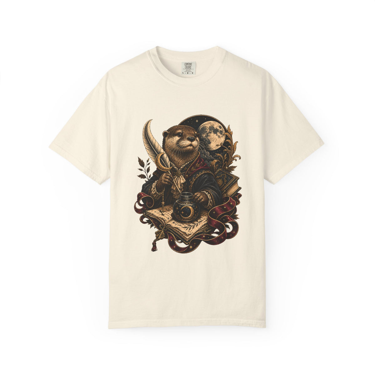 Poetcore Moon Quill Otter T-Shirt Graphic