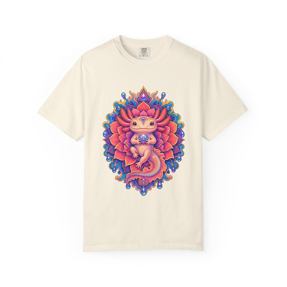 Psychedelic Dahlia Axolotl Graphic Tee