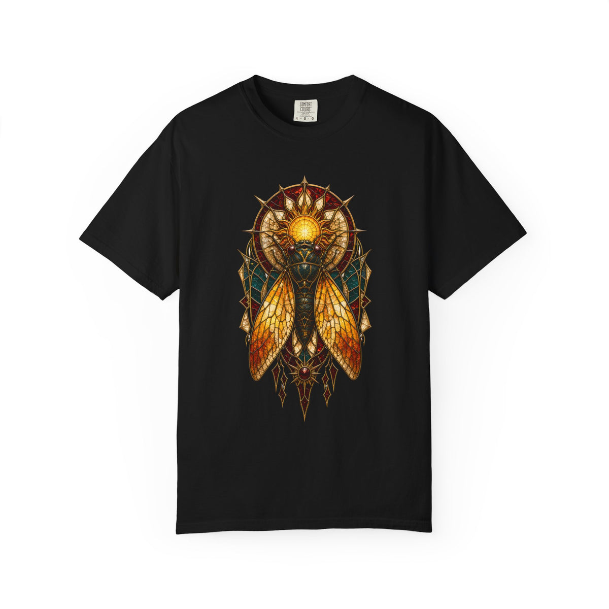 Stained Glass Cicada Sun Relic Graphic Tee