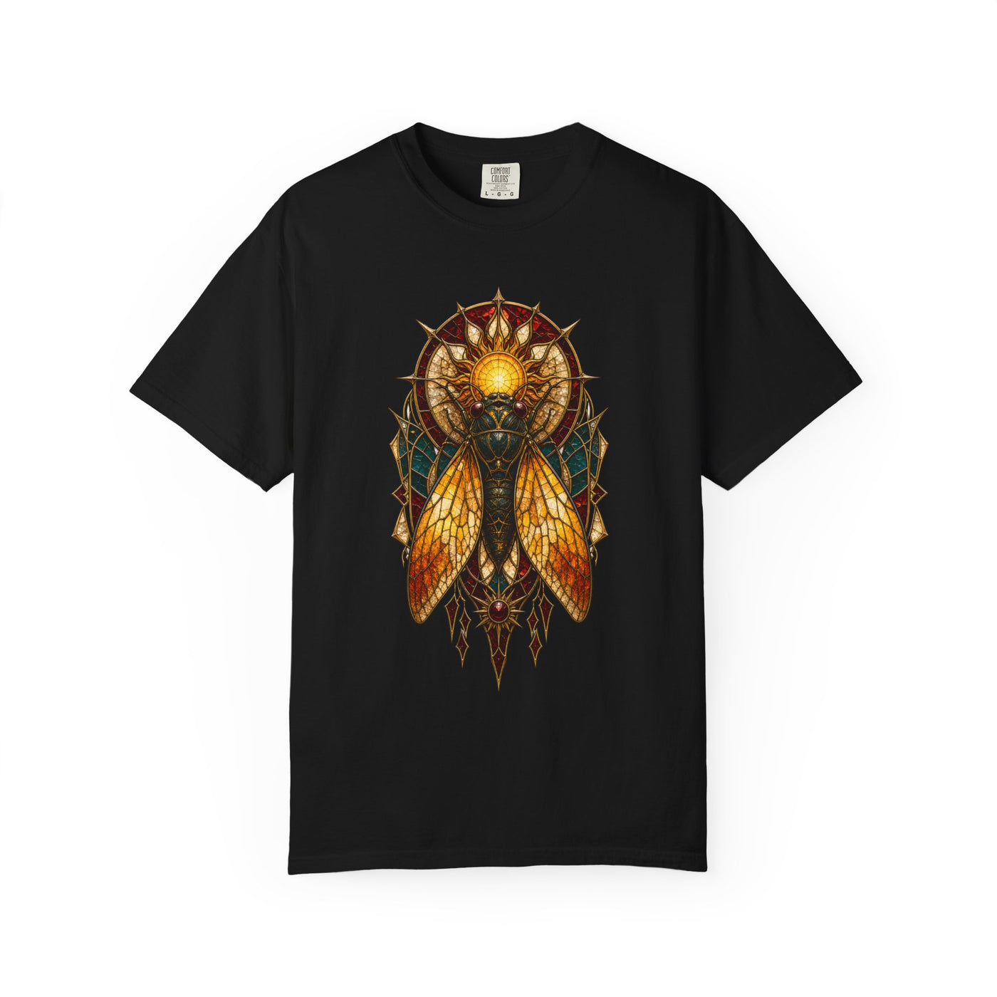 Stained Glass Cicada Sun Relic Graphic Tee