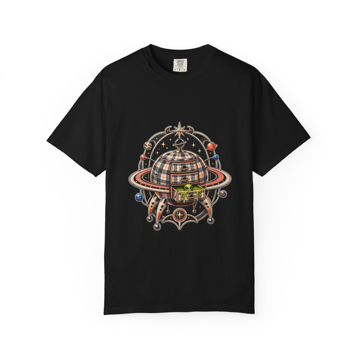 Aliencore Plaid Saturn Cabinet T-Shirt Graphic