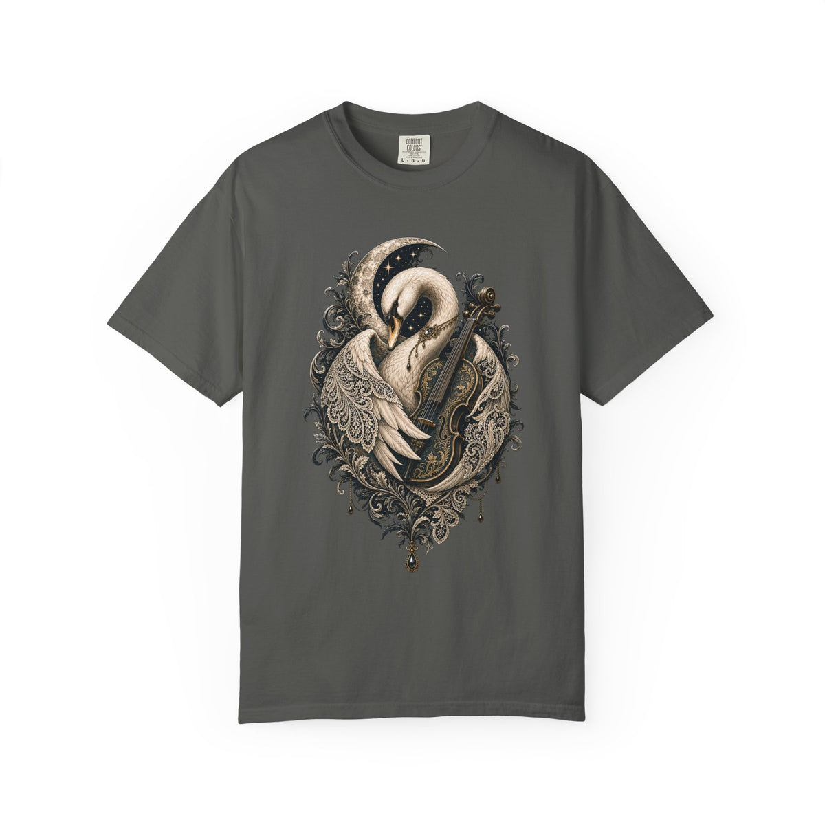 Lacework Lunar Swan Violin T-Shirt Graphic