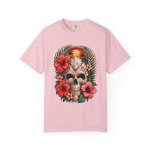 Tropical Hibiscus Skull Graphic T-Shirt