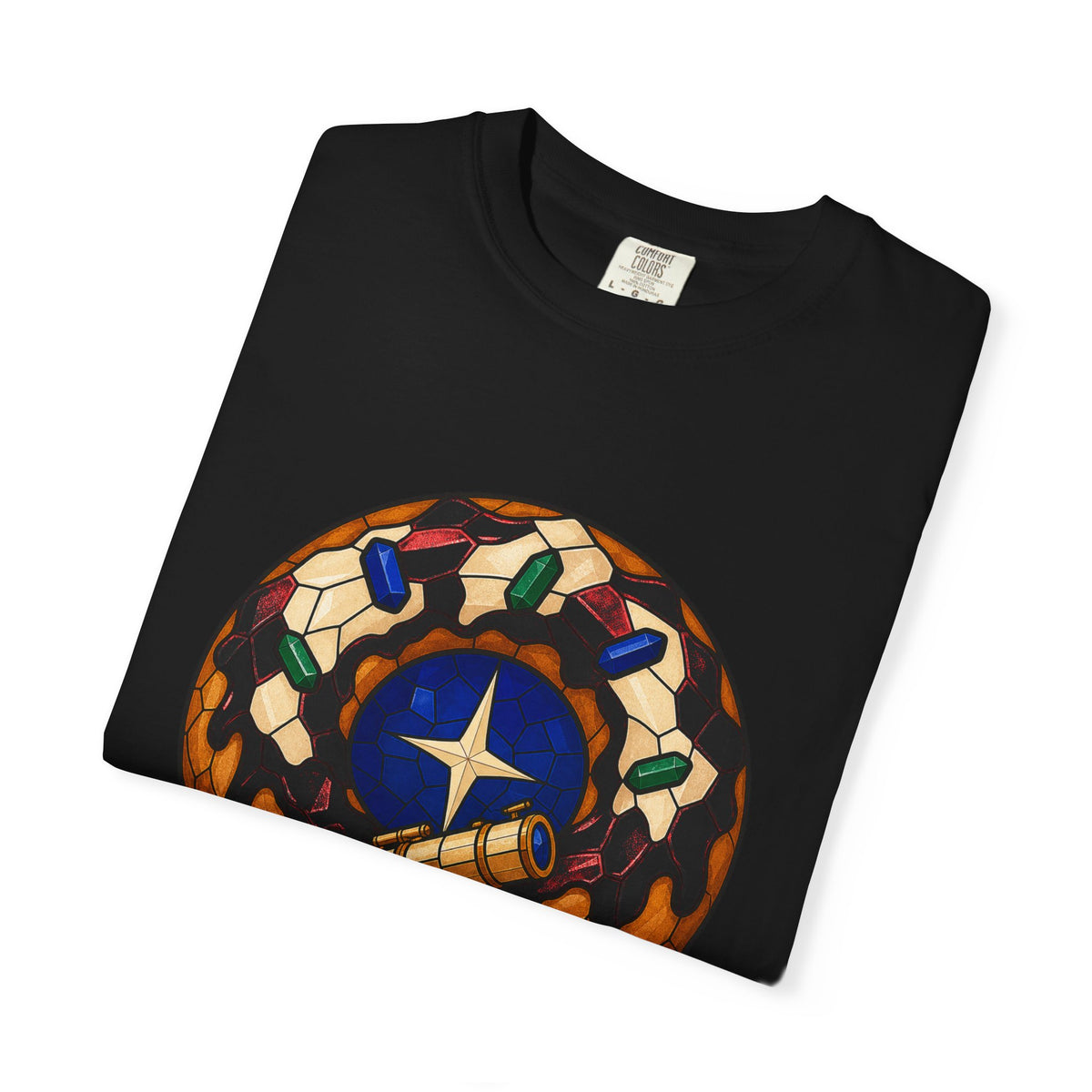 Donut Nebula Observatory Stained Glass Adventure Graphic Tee