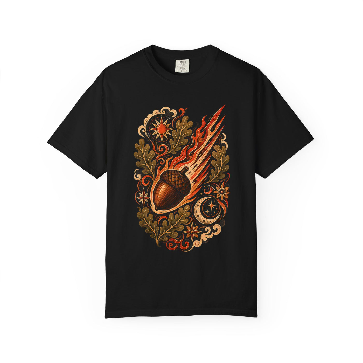 Folk Tattoo Meteor Acorn T-Shirt Graphic