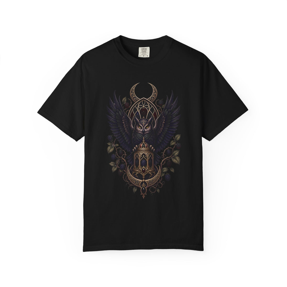 Gothic Blackberry Owl Reliquary Graphic Tee