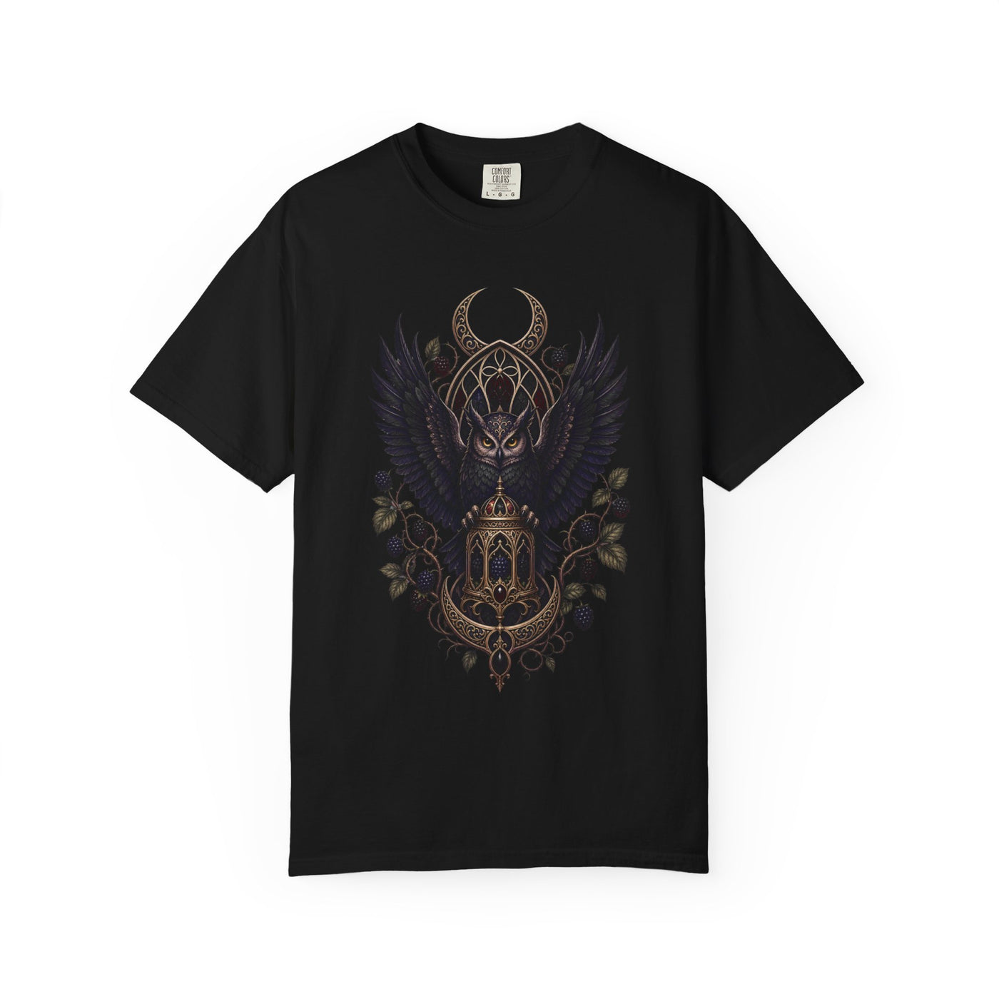 Gothic Blackberry Owl Reliquary Graphic Tee