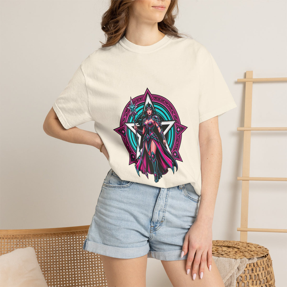 Neon Star Sorceress Crest T-Shirt Graphic