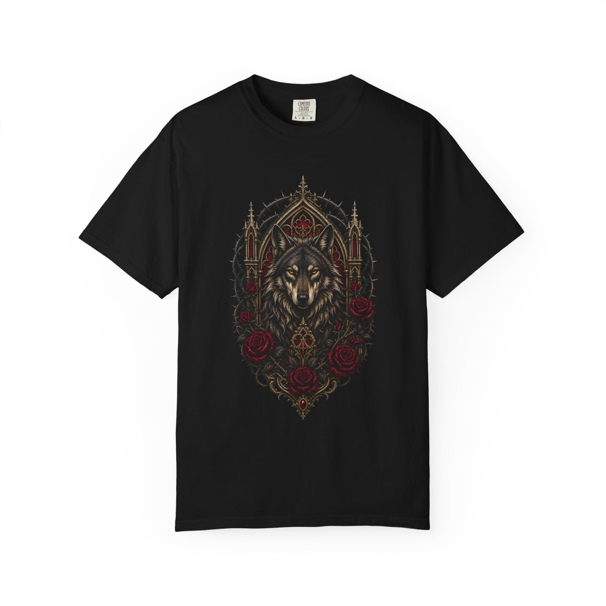 Cherry Thorn Wolf Gothic T-Shirt Graphic
