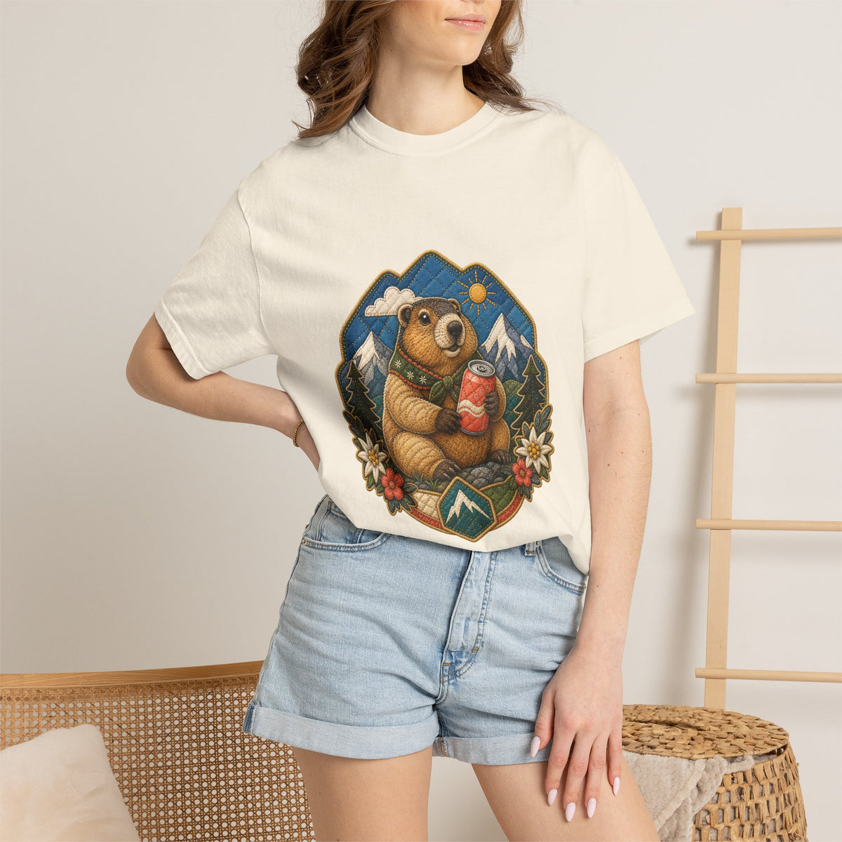 Quilted Alpine Soda Marmot T-Shirt Graphic