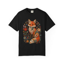 Patchwork Garden Fox Folk Art T-Shirt Graphic